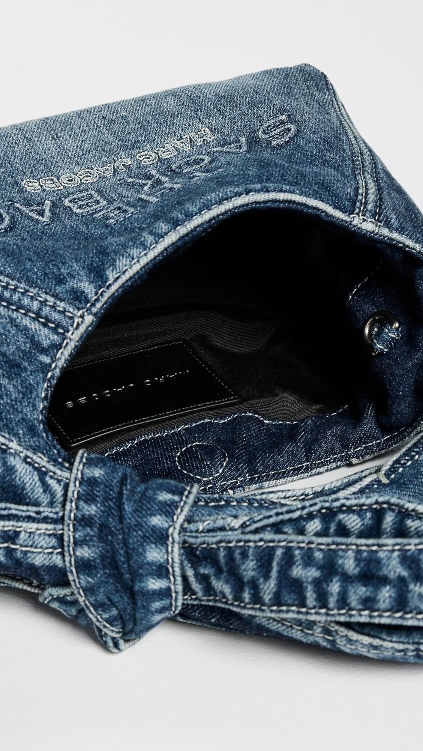 image:imageMarc Jacobs Womens The Bow Denim Mini Sack BagMedium Wash Indigo