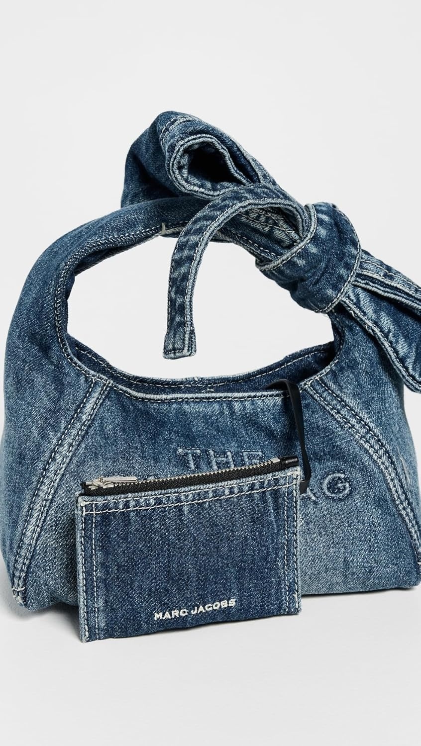 image:imageMarc Jacobs Womens The Bow Denim Mini Sack BagMedium Wash Indigo