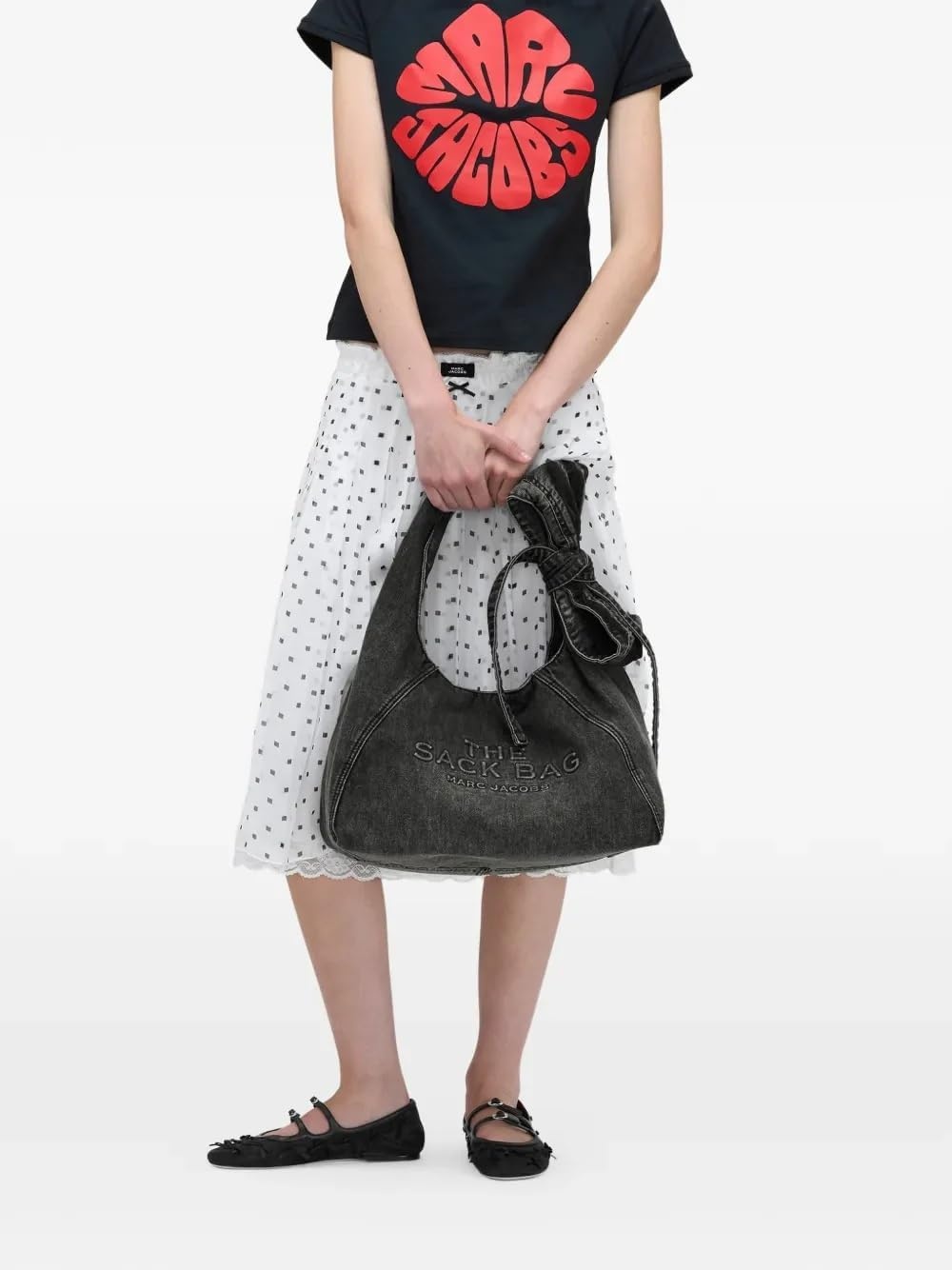 image:imageMarc Jacobs Womens The Bow Denim Sack BagBlack Wash