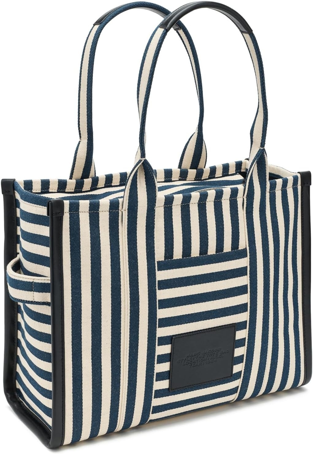 image:imageMarc Jacobs Womens The Stripe Canvas Large Tote BagBlue Sea Multi