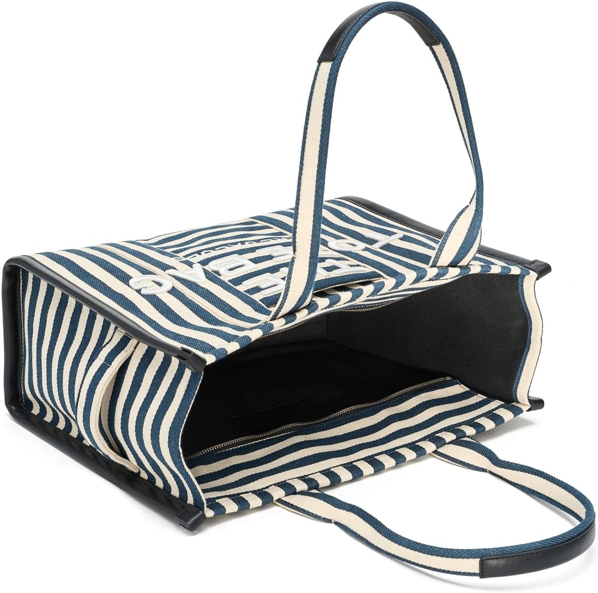 image:imageMarc Jacobs Womens The Stripe Canvas Large Tote BagBlue Sea Multi