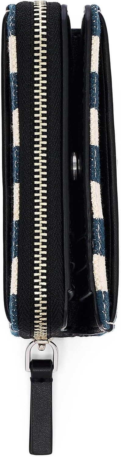 image:imageMarc Jacobs Womens The Stripe Canvas Mini Compact Wallet Blue Sea Multi One Size One Size
