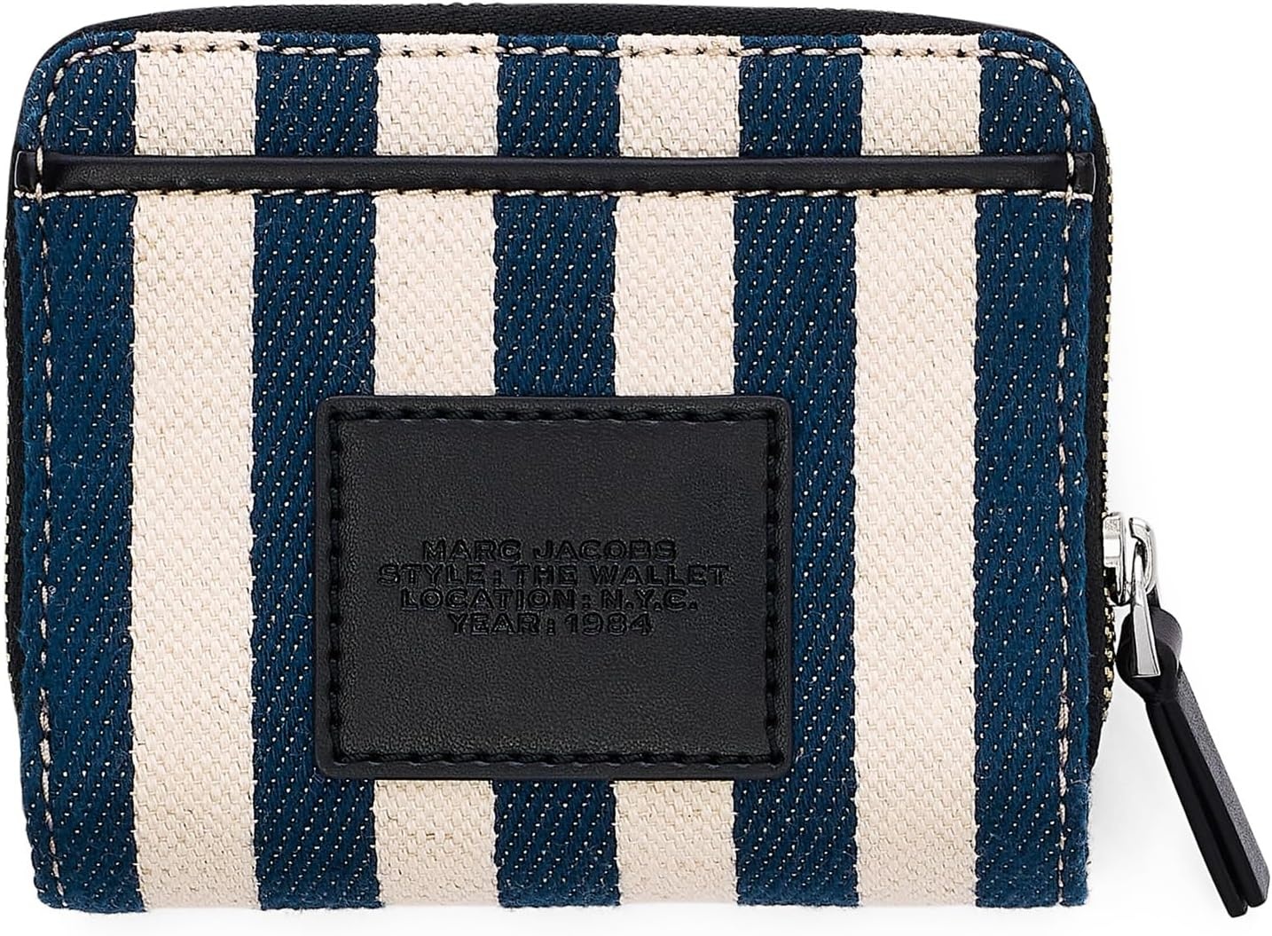 image:imageMarc Jacobs Womens The Stripe Canvas Mini Compact Wallet Blue Sea Multi One Size One Size