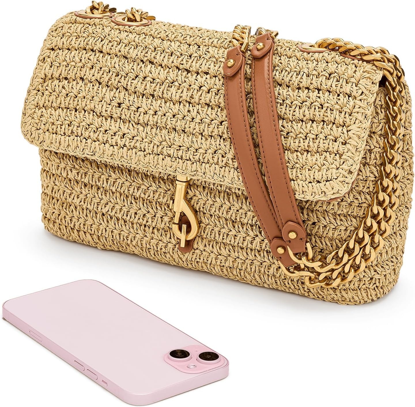 image:imageRebecca Minkoff Edie Medium Crossbody Bag for Women NaturalTawny