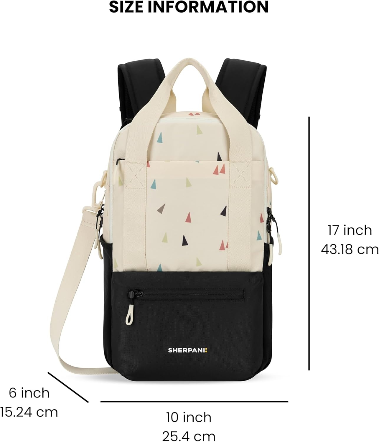 image:imageSherpani Camden Convertible Backpack 3 in 1 Tote Bag 18L Travel Backpack Crossbody Bag for Women Cross Body Purse Travel Gifts RFID Protection Fits 13 Laptop Con LecheTerrazzo