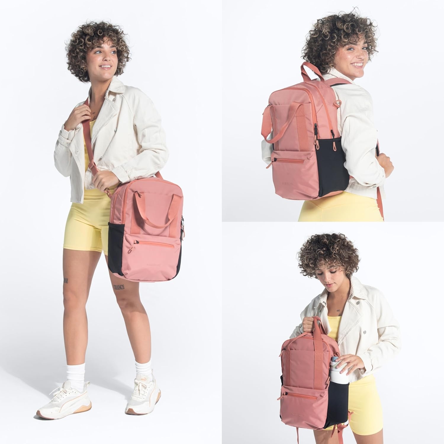 image:imageSherpani Camden Convertible Backpack 3 in 1 Tote Bag 18L Travel Backpack Crossbody Bag for Women Cross Body Purse Travel Gifts RFID Protection Fits 13 Laptop Con LecheDesert