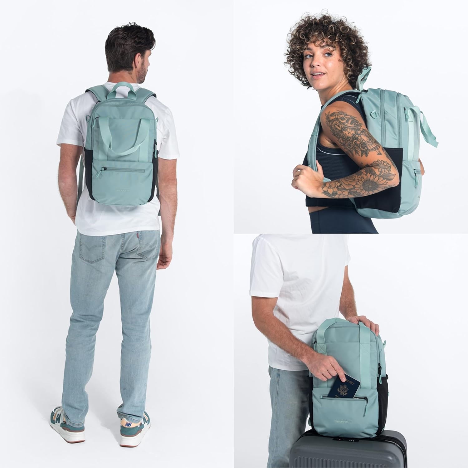 image:imageSherpani Camden Convertible Backpack 3 in 1 Tote Bag 18L Travel Backpack Crossbody Bag for Women Cross Body Purse Travel Gifts RFID Protection Fits 13 Laptop Con LecheSurf