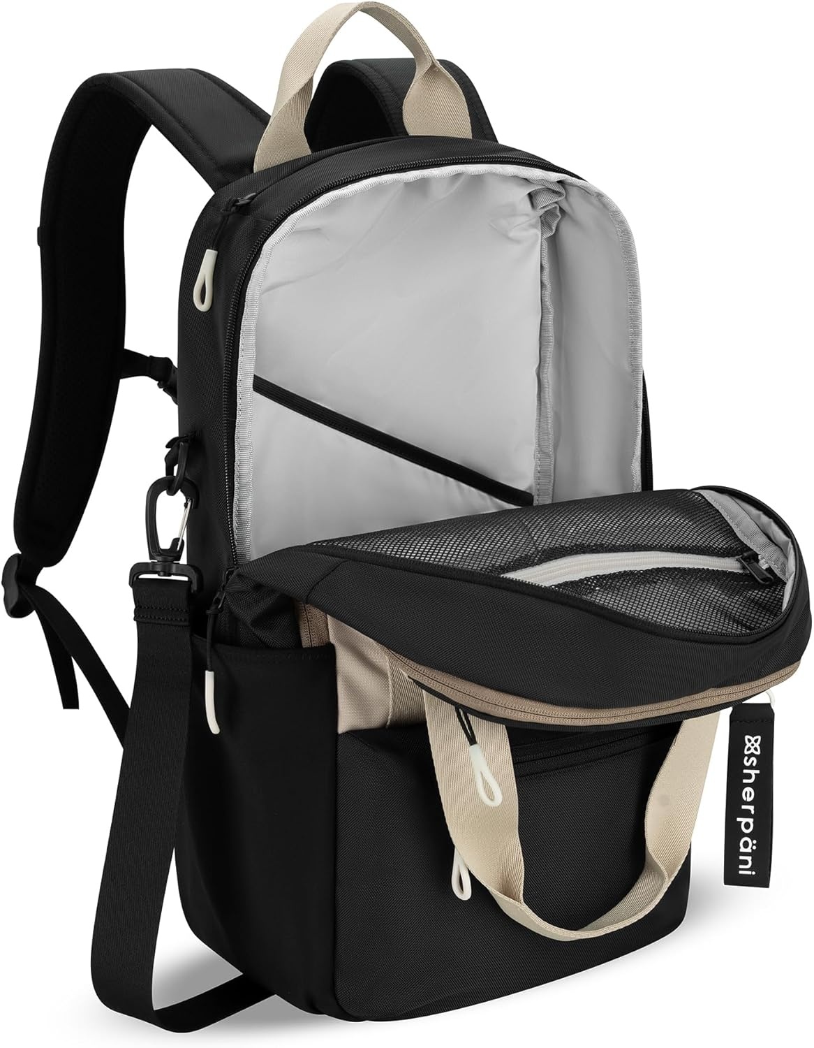 image:imageSherpani Camden Convertible Backpack 3 in 1 Tote Bag 18L Travel Backpack Crossbody Bag for Women Cross Body Purse Travel Gifts RFID Protection Fits 13 Laptop Con LecheCon Leche Classic