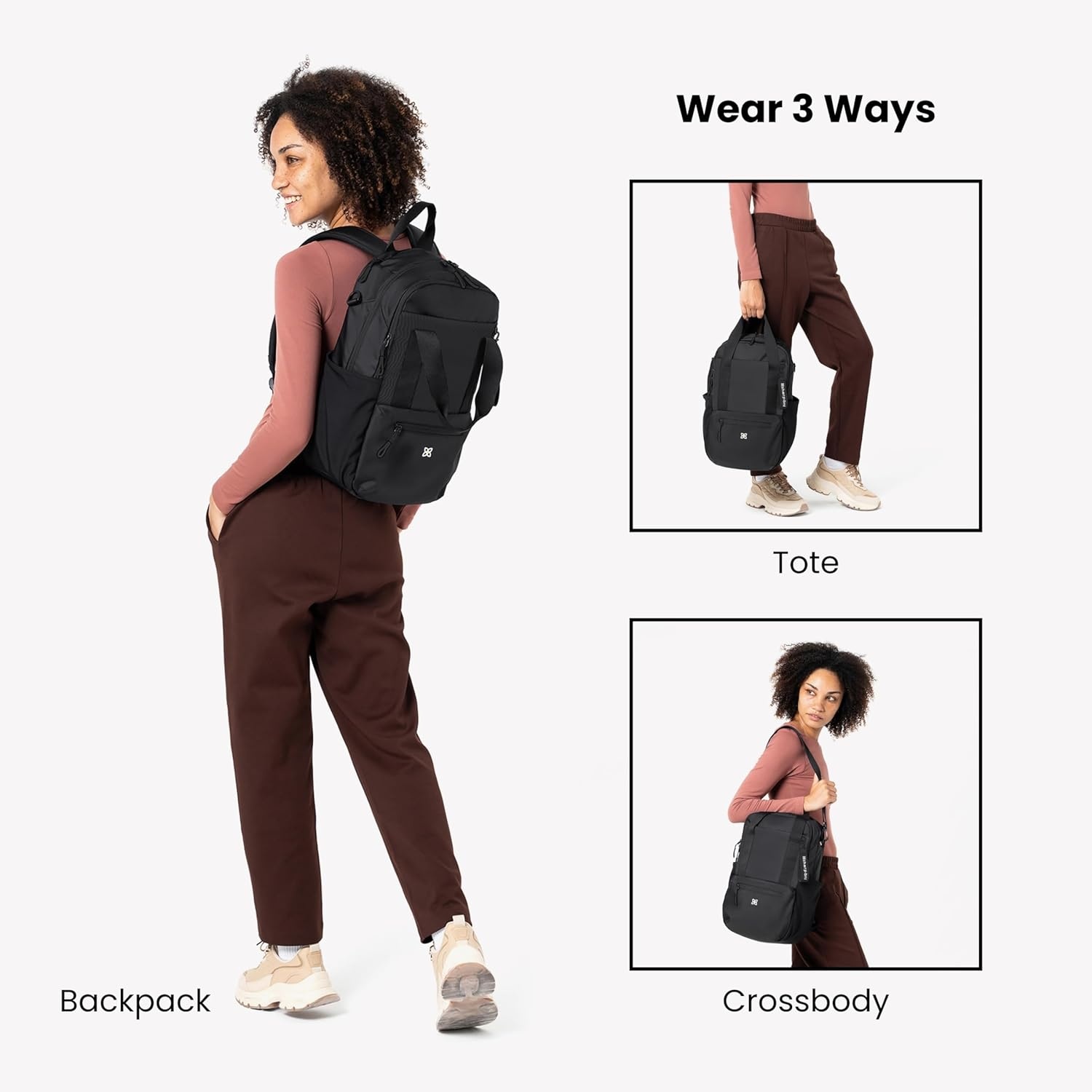 image:imageSherpani Camden Convertible Backpack 3 in 1 Tote Bag 18L Travel Backpack Crossbody Bag for Women Cross Body Purse Travel Gifts RFID Protection Fits 13 Laptop Con LecheRaven Classic