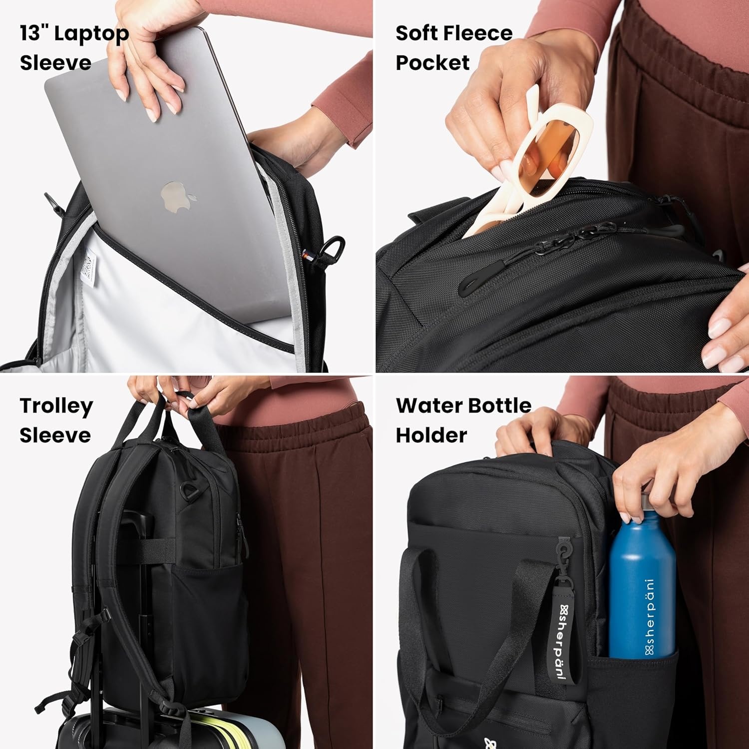 image:imageSherpani Camden Convertible Backpack 3 in 1 Tote Bag 18L Travel Backpack Crossbody Bag for Women Cross Body Purse Travel Gifts RFID Protection Fits 13 Laptop Con LecheRaven Classic