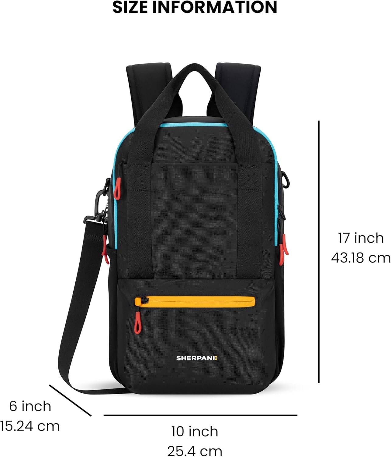 image:imageSherpani Camden Convertible Backpack 3 in 1 Tote Bag 18L Travel Backpack Crossbody Bag for Women Cross Body Purse Travel Gifts RFID Protection Fits 13 Laptop Con LecheChromatic