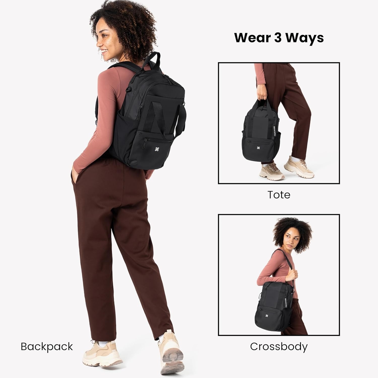 image:imageSherpani Camden Convertible Backpack 3 in 1 Tote Bag 18L Travel Backpack Crossbody Bag for Women Cross Body Purse Travel Gifts RFID Protection Fits 13 Laptop Con LecheRaven Heritage