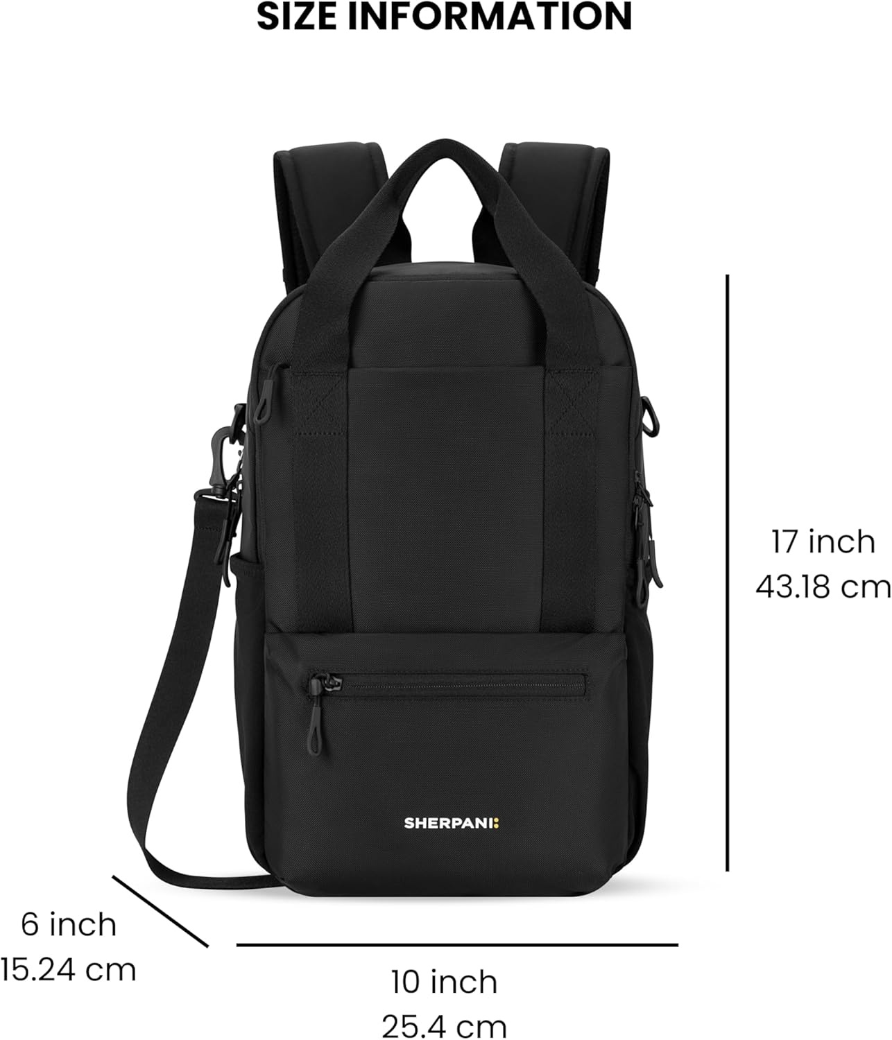 image:imageSherpani Camden Convertible Backpack 3 in 1 Tote Bag 18L Travel Backpack Crossbody Bag for Women Cross Body Purse Travel Gifts RFID Protection Fits 13 Laptop Con LecheRaven