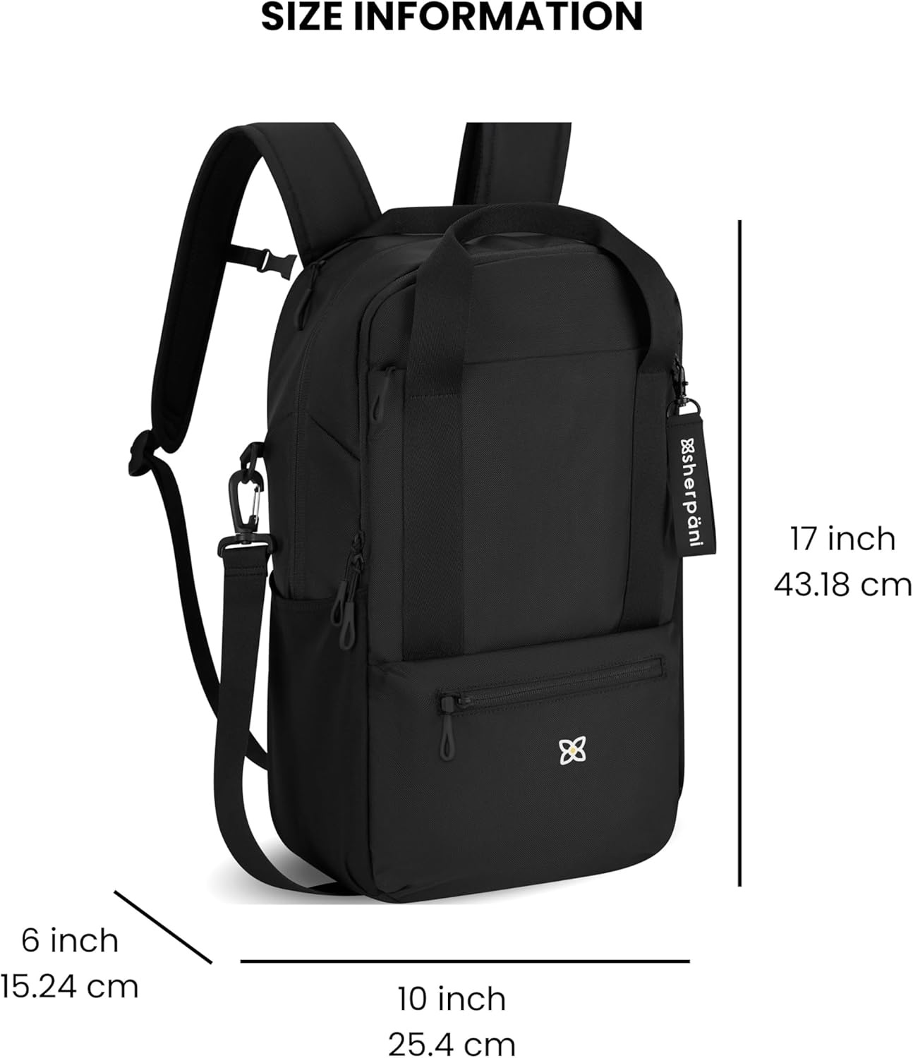 image:imageSherpani Camden Convertible Backpack 3 in 1 Tote Bag 18L Travel Backpack Crossbody Bag for Women Cross Body Purse Travel Gifts RFID Protection Fits 13 Laptop Con LecheRaven Heritage