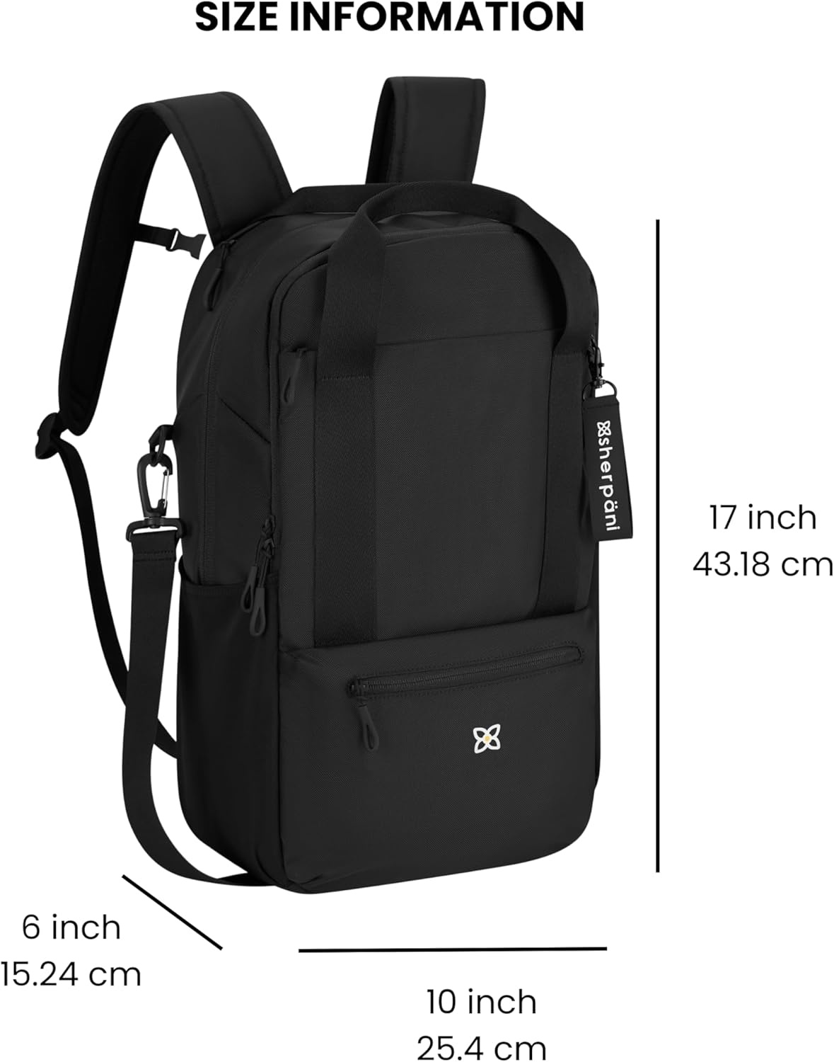 image:imageSherpani Camden Convertible Backpack 3 in 1 Tote Bag 18L Travel Backpack Crossbody Bag for Women Cross Body Purse Travel Gifts RFID Protection Fits 13 Laptop Con LecheRaven Classic