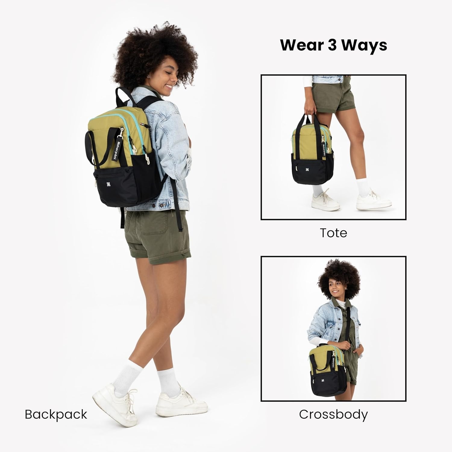 image:imageSherpani Camden Convertible Backpack 3 in 1 Tote Bag 18L Travel Backpack Crossbody Bag for Women Cross Body Purse Travel Gifts RFID Protection Fits 13 Laptop Con LecheAlchemy