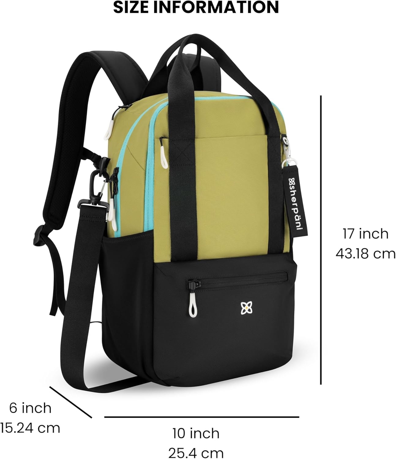 image:imageSherpani Camden Convertible Backpack 3 in 1 Tote Bag 18L Travel Backpack Crossbody Bag for Women Cross Body Purse Travel Gifts RFID Protection Fits 13 Laptop Con LecheAlchemy