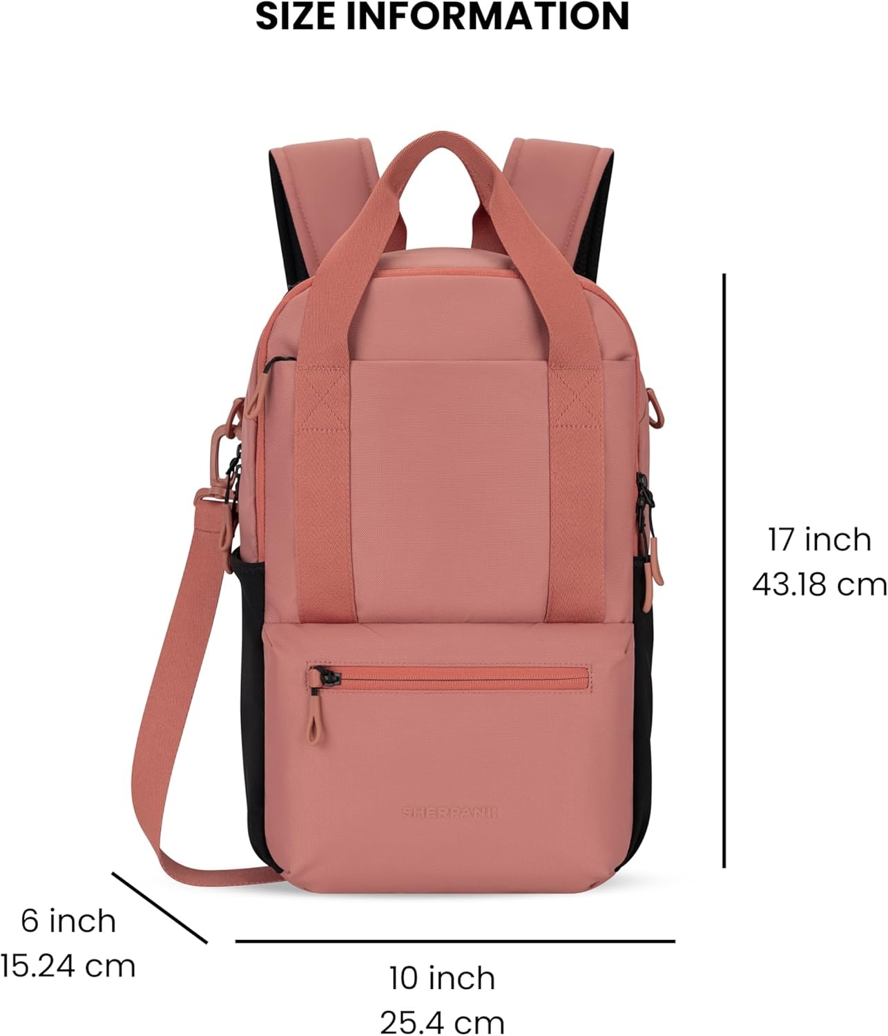 image:imageSherpani Camden Convertible Backpack 3 in 1 Tote Bag 18L Travel Backpack Crossbody Bag for Women Cross Body Purse Travel Gifts RFID Protection Fits 13 Laptop Con LecheDesert