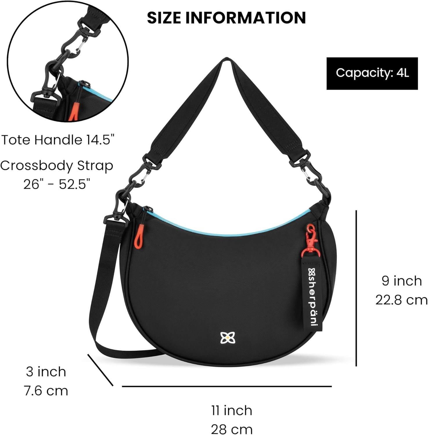 image:imageSherpani Mina Medium Nylon Crescent Bag Lightweight Half Moon Crossbody Bags Fashionable Shoulder Bag Travel HandbagChromatic Heritage
