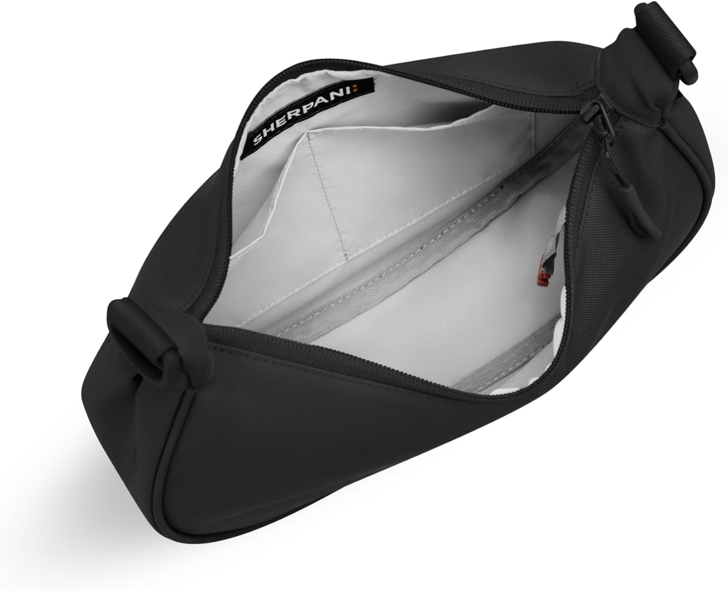 image:imageSherpani Mina Medium Nylon Crescent Bag Lightweight Half Moon Crossbody Bags Fashionable Shoulder Bag Travel HandbagRaven