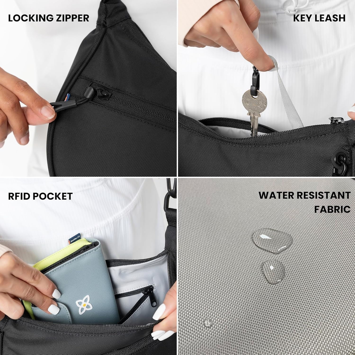 image:imageSherpani Mina Medium Nylon Crescent Bag Lightweight Half Moon Crossbody Bags Fashionable Shoulder Bag Travel HandbagWasabi Stone