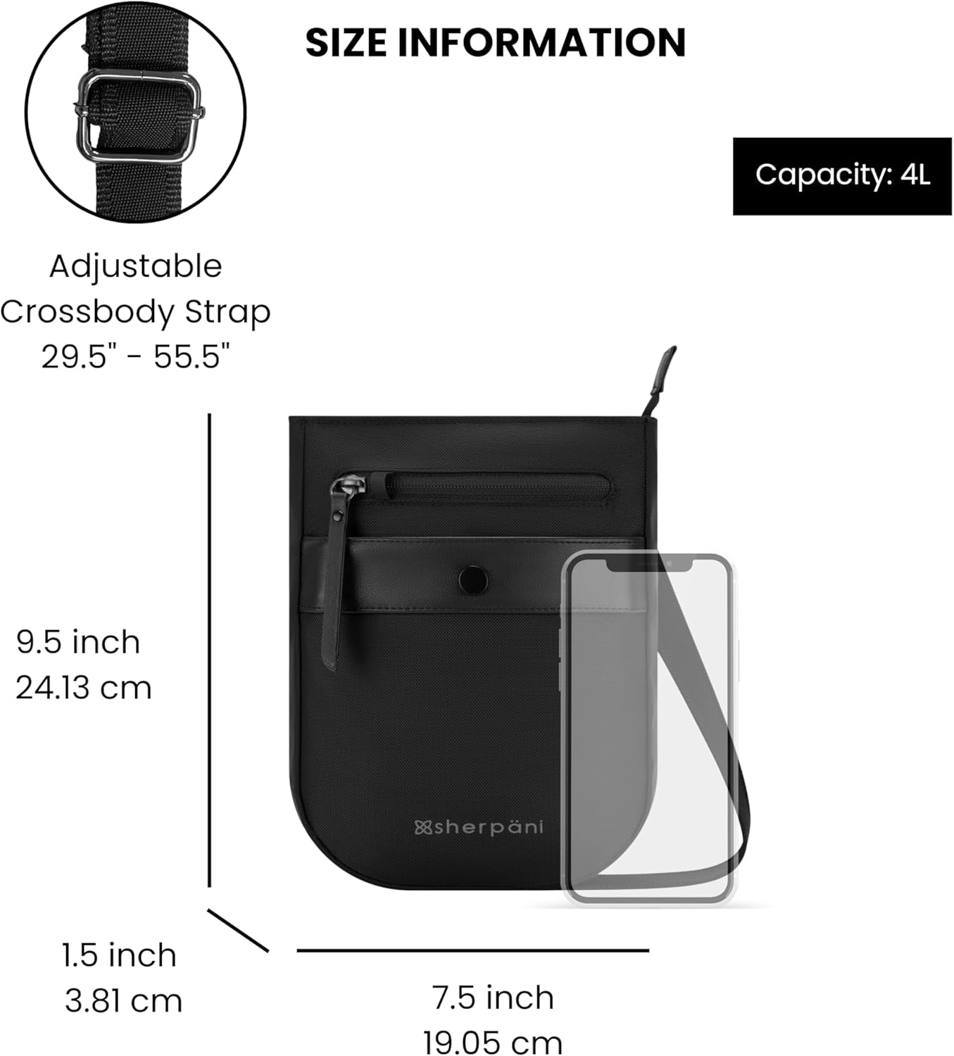 image:imageSherpani Prima Small Anti Theft Crossbody Bag Travel Shoulder Bag Cross Body Purses Handbags Travel GiftCarbon Pro