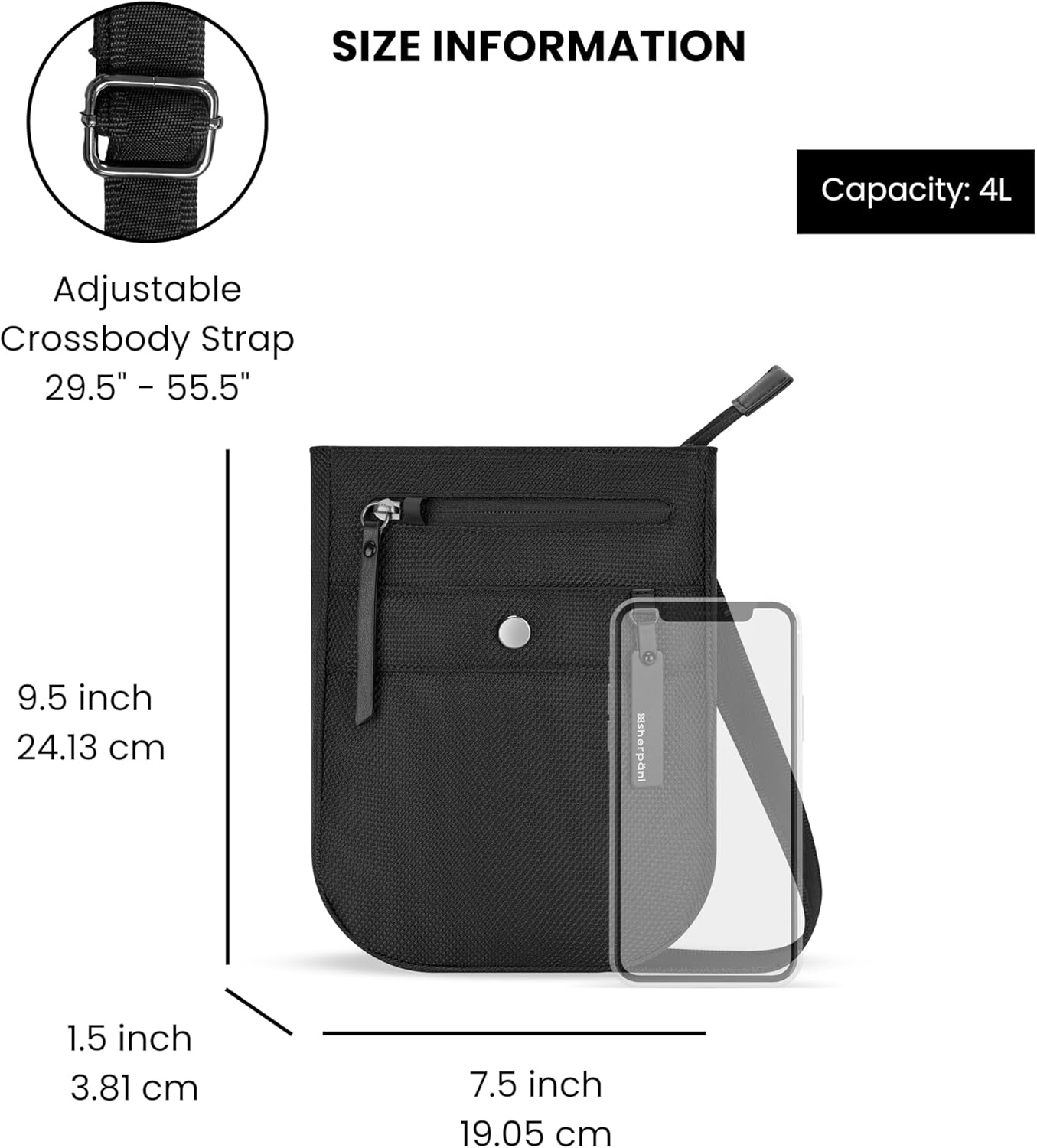 image:imageSherpani Prima Small Anti Theft Crossbody Bag Travel Shoulder Bag Cross Body Purses Handbags Travel GiftCarbon Signature