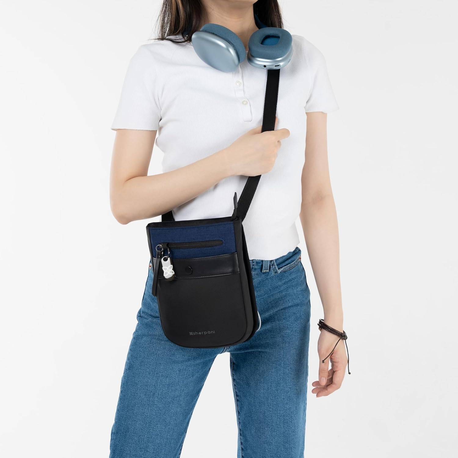 image:imageSherpani Prima Small Anti Theft Crossbody Bag Travel Shoulder Bag Cross Body Purses Handbags Travel GiftIndigo Lite