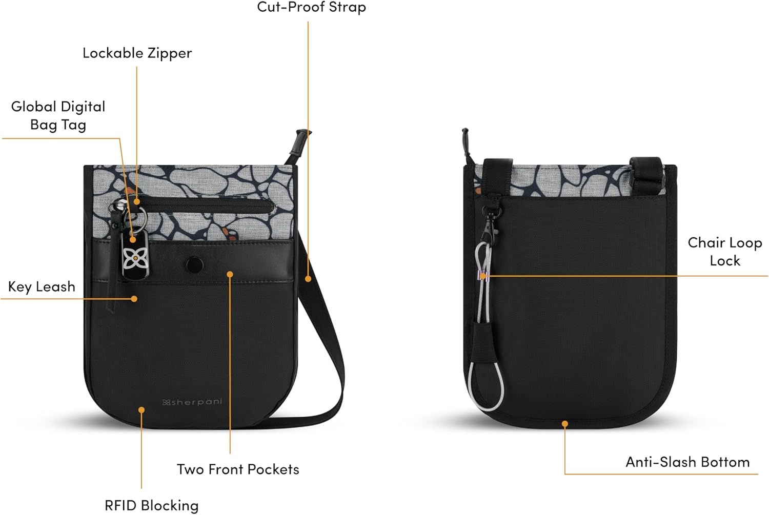 image:imageSherpani Prima Small Anti Theft Crossbody Bag Travel Shoulder Bag Cross Body Purses Handbags Travel GiftSakura Lite