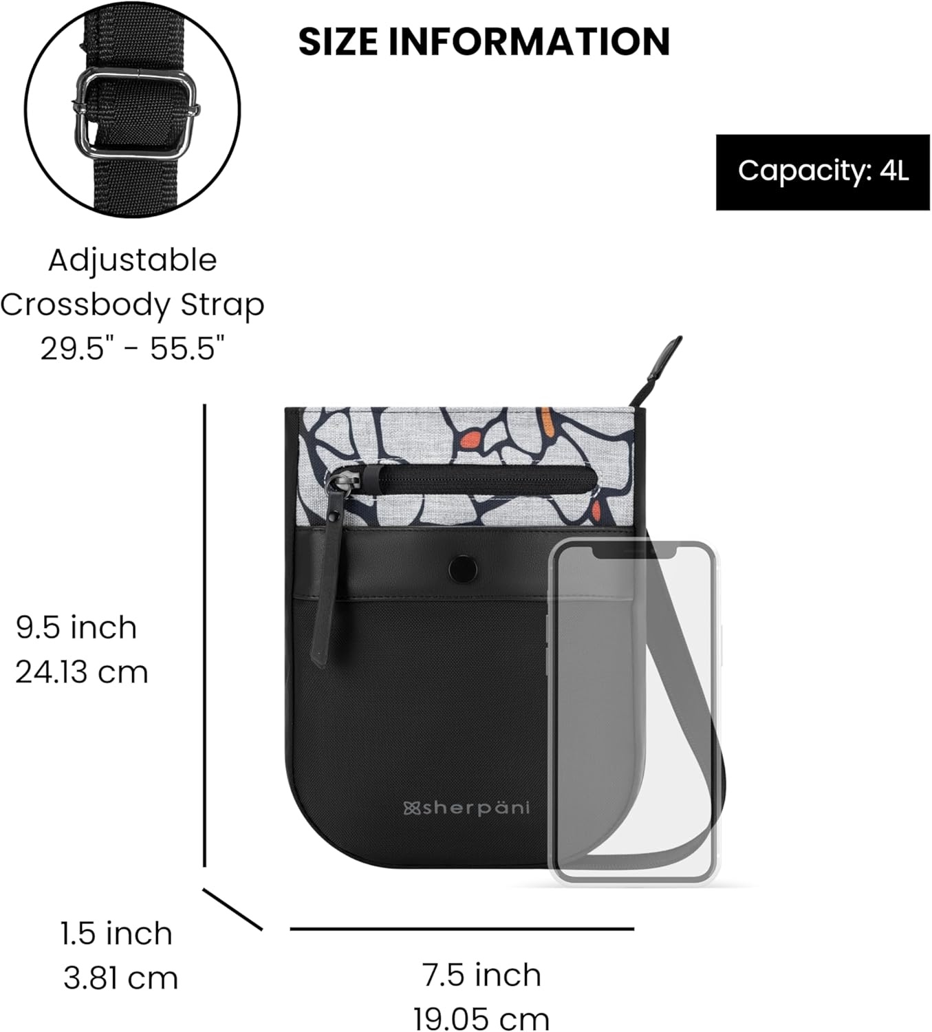image:imageSherpani Prima Small Anti Theft Crossbody Bag Travel Shoulder Bag Cross Body Purses Handbags Travel GiftSakura Pro
