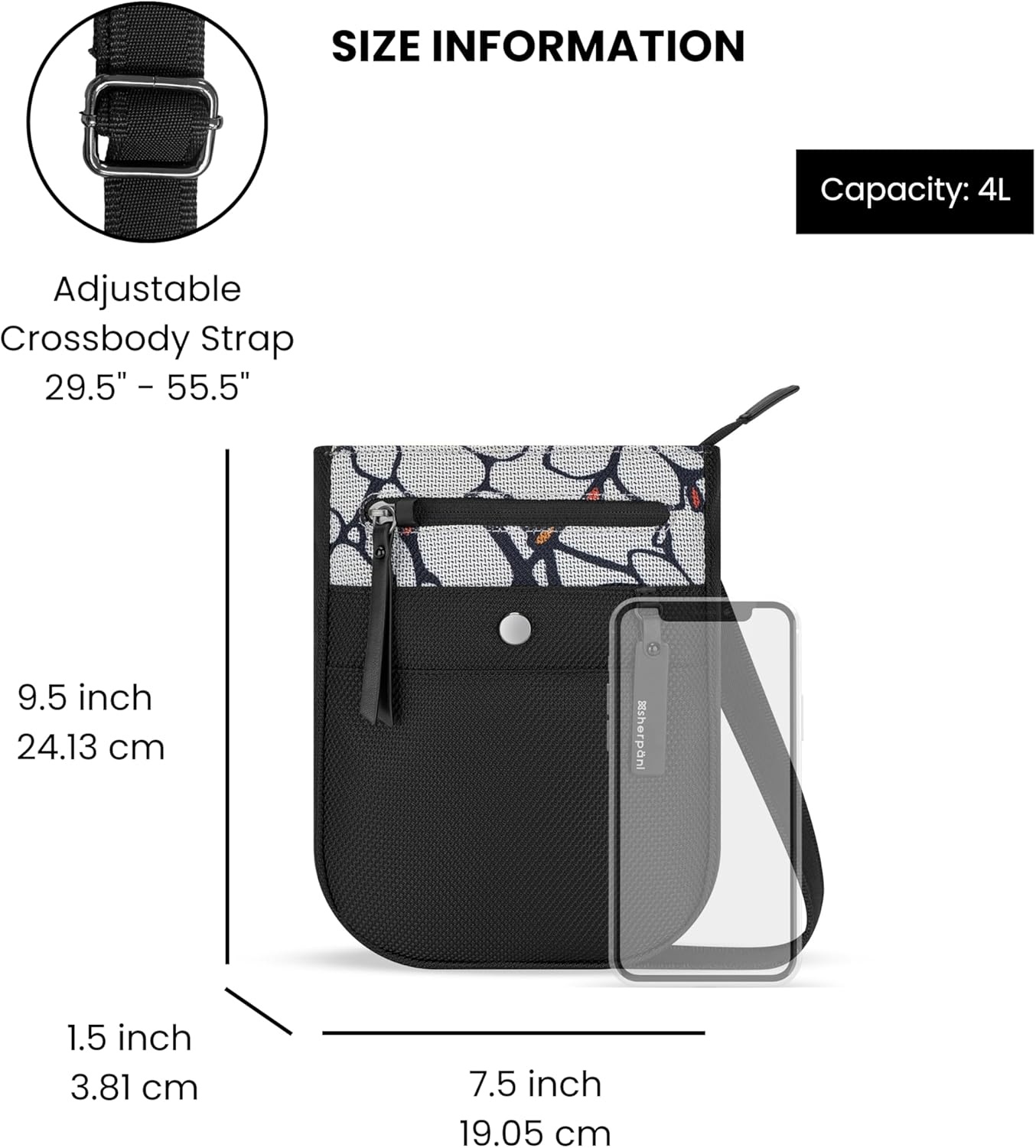 image:imageSherpani Prima Small Anti Theft Crossbody Bag Travel Shoulder Bag Cross Body Purses Handbags Travel GiftSakura