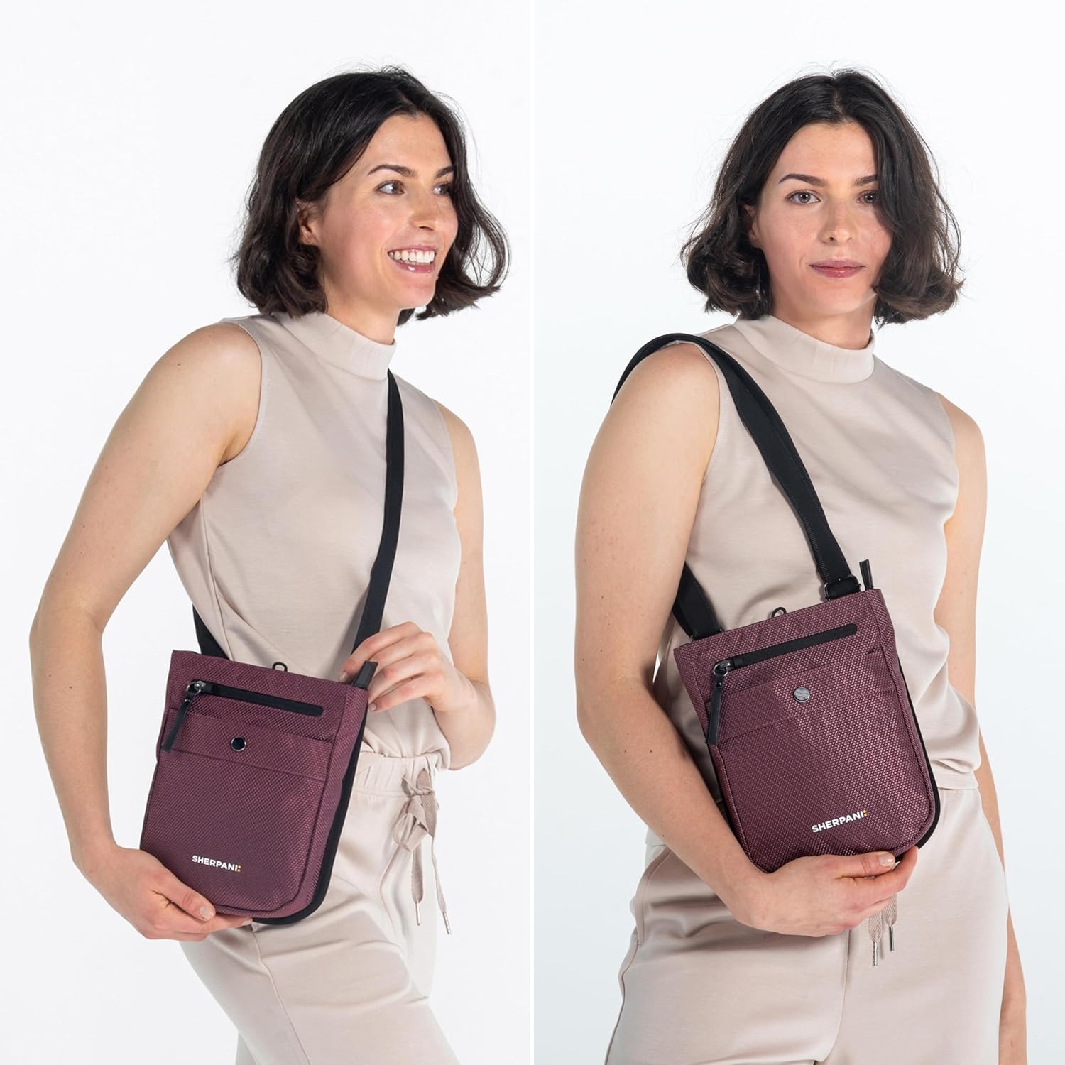 image:imageSherpani Prima Small Anti Theft Crossbody Bag Travel Shoulder Bag Cross Body Purses Handbags Travel GiftSmoky Orchid