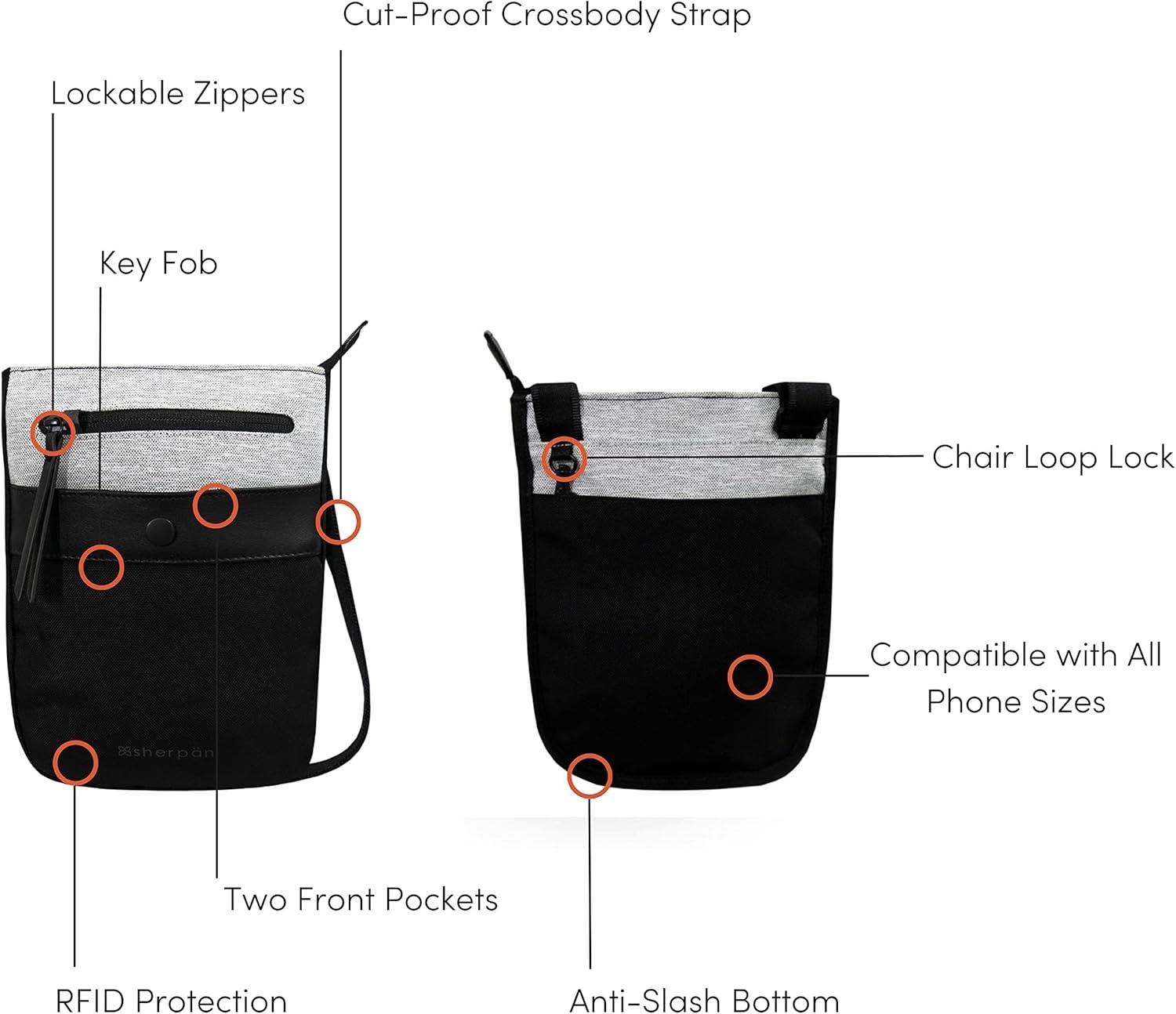 image:imageSherpani Prima Small Anti Theft Crossbody Bag Travel Shoulder Bag Cross Body Purses Handbags Travel GiftSterling Lite