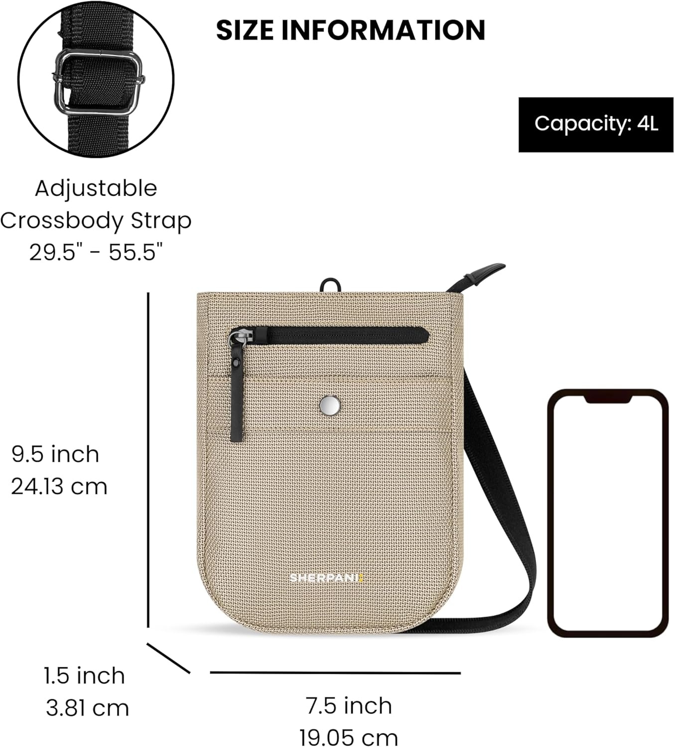 image:imageSherpani Prima Small Anti Theft Crossbody Bag Travel Shoulder Bag Cross Body Purses Handbags Travel GiftStraw