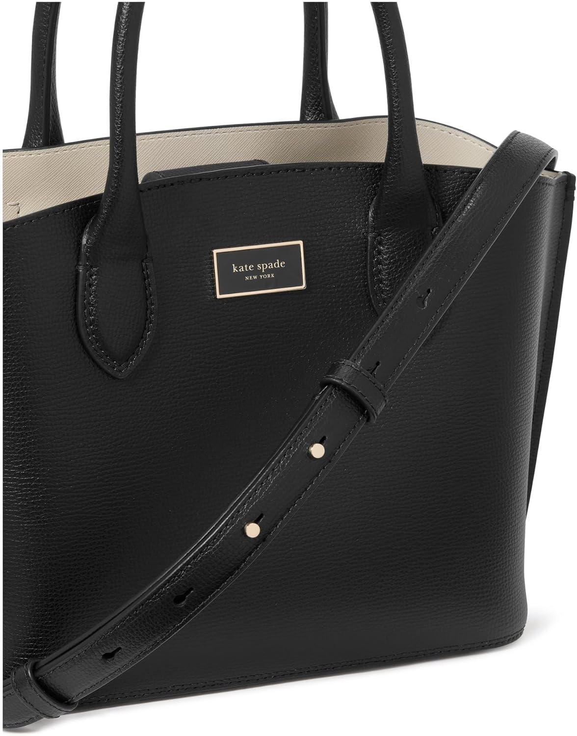 image:imagekate spade new york Suite Crossgrain Leather Crossbody Tote BagBlack
