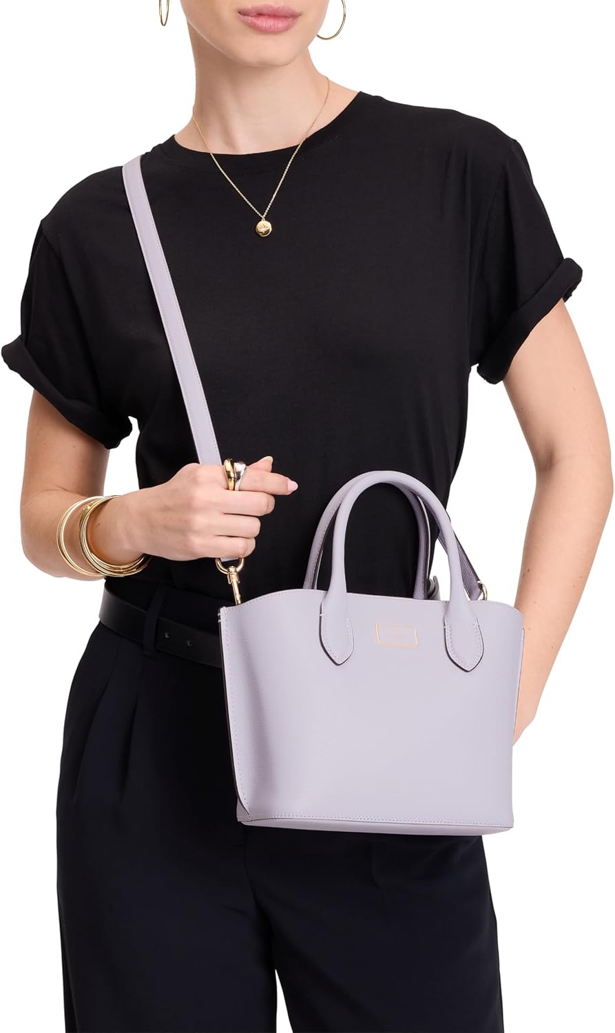 image:imagekate spade new york Suite Crossgrain Leather Crossbody Tote BagLavender Cream