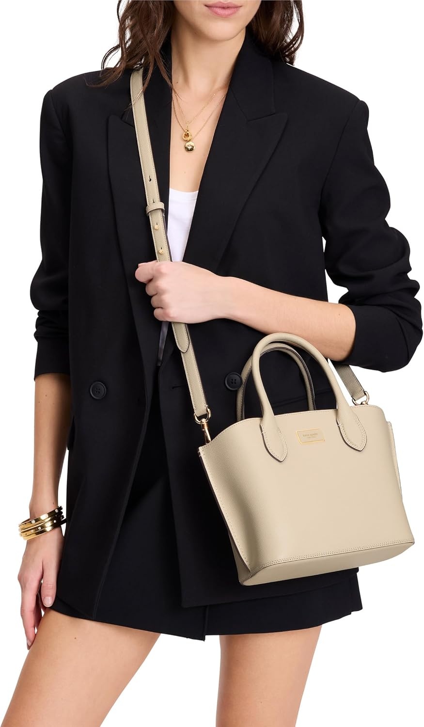 image:imagekate spade new york Suite Crossgrain Leather Crossbody Tote BagMilk Glass Multi