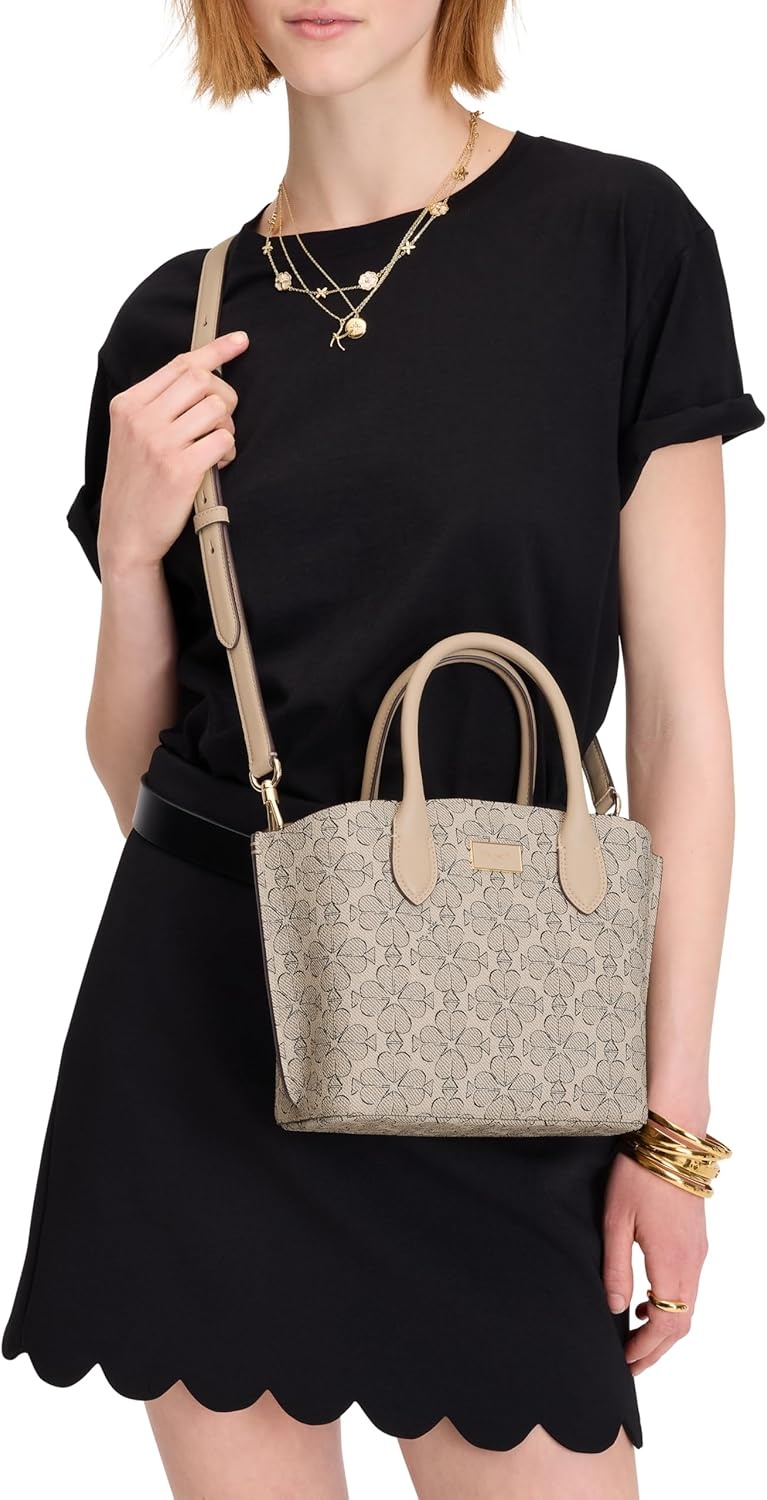 image:imagekate spade new york Suite Crossgrain Leather Crossbody Tote BagNeutral Multi Spade Flower