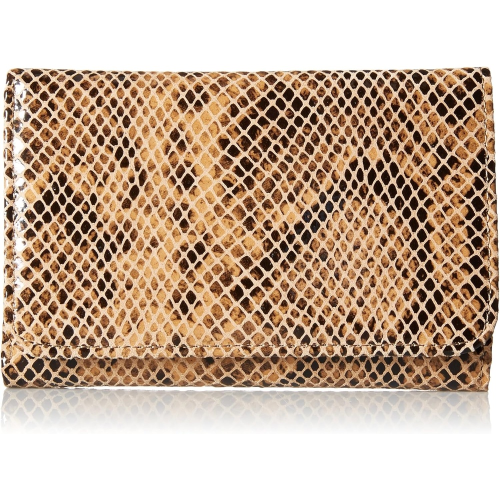 image:imageHOBO Jill Trifold Leather Wallet for Women Snap ClosureAutumn Python