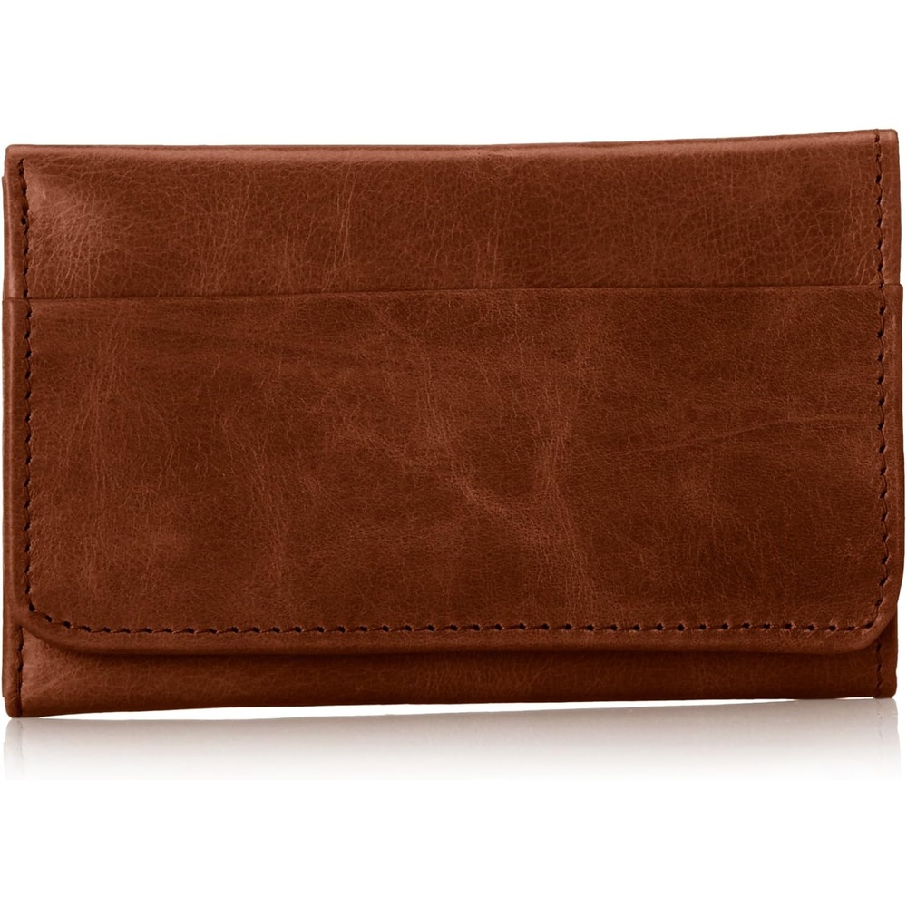 image:imageHOBO Jill Trifold Leather Wallet for Women Snap ClosureRusset