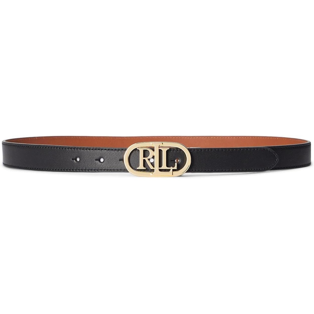 image:imageLauren Ralph Lauren Womens Natural SmoothNatural Smooth Oval Reversible 25 Belt SkinnyBlackTan