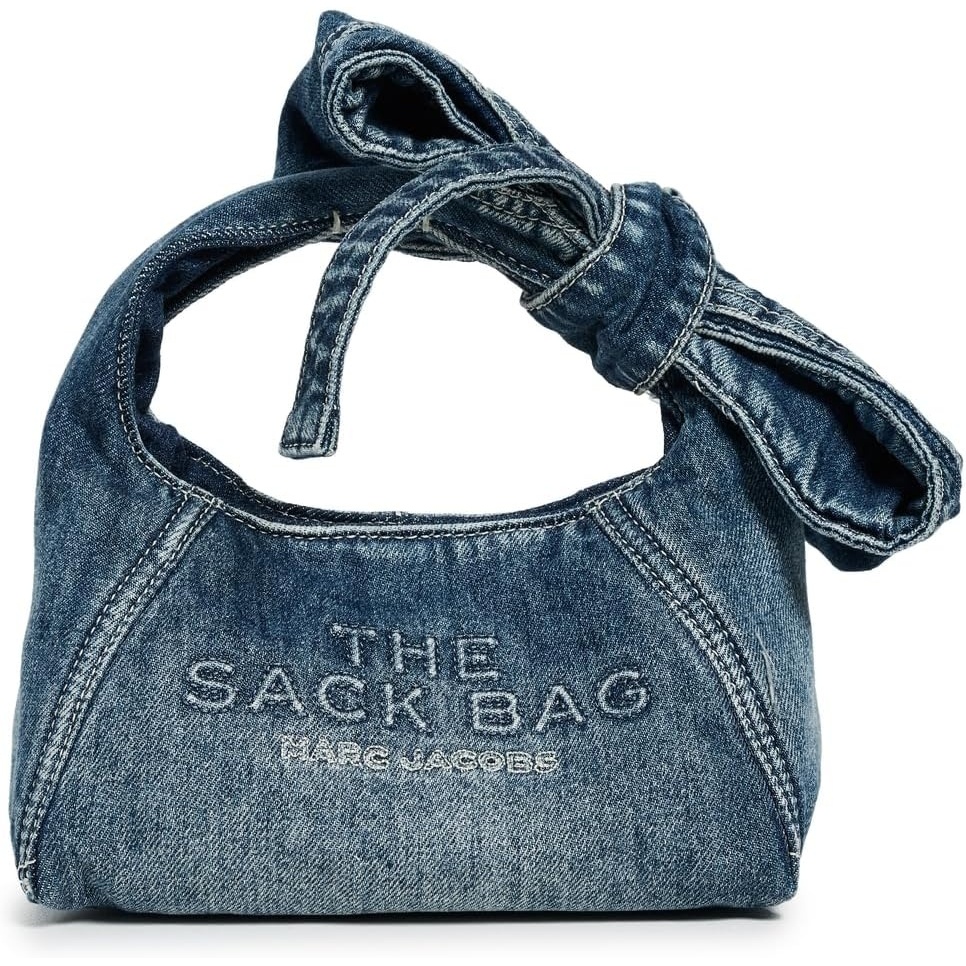 image:imageMarc Jacobs Womens The Bow Denim Mini Sack BagMedium Wash Indigo