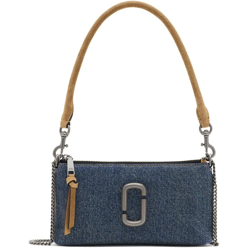 image:imageMarc Jacobs Womens The Denim Suede Snapshot Convertible Shoulder BagDark Wash Indigo