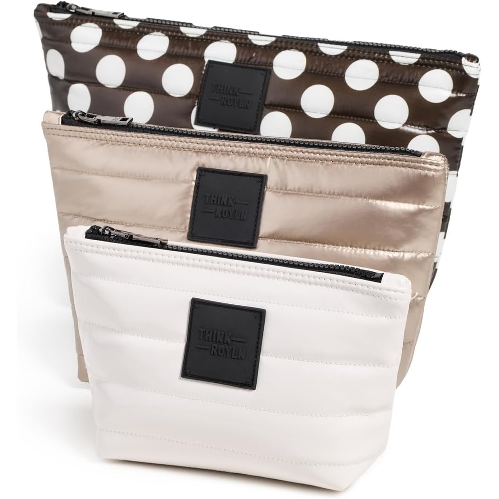 image:imageThink Royln Travel Trio Organizational PouchesChocolate Polka Dot
