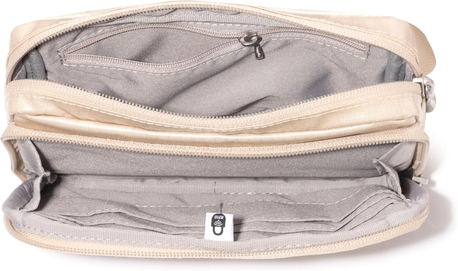 image:imageBaggallini Modern Belt Bag 5x8 Travel Fanny Pack Sling Bag Waistpack wRFID Card Holder Waterresistant Crossbody BagChalk Gloss Ripstop