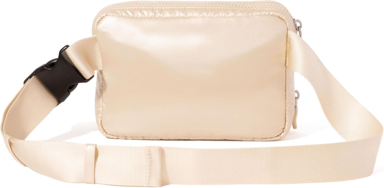 image:imageBaggallini Modern Belt Bag 5x8 Travel Fanny Pack Sling Bag Waistpack wRFID Card Holder Waterresistant Crossbody BagChampagne Puff