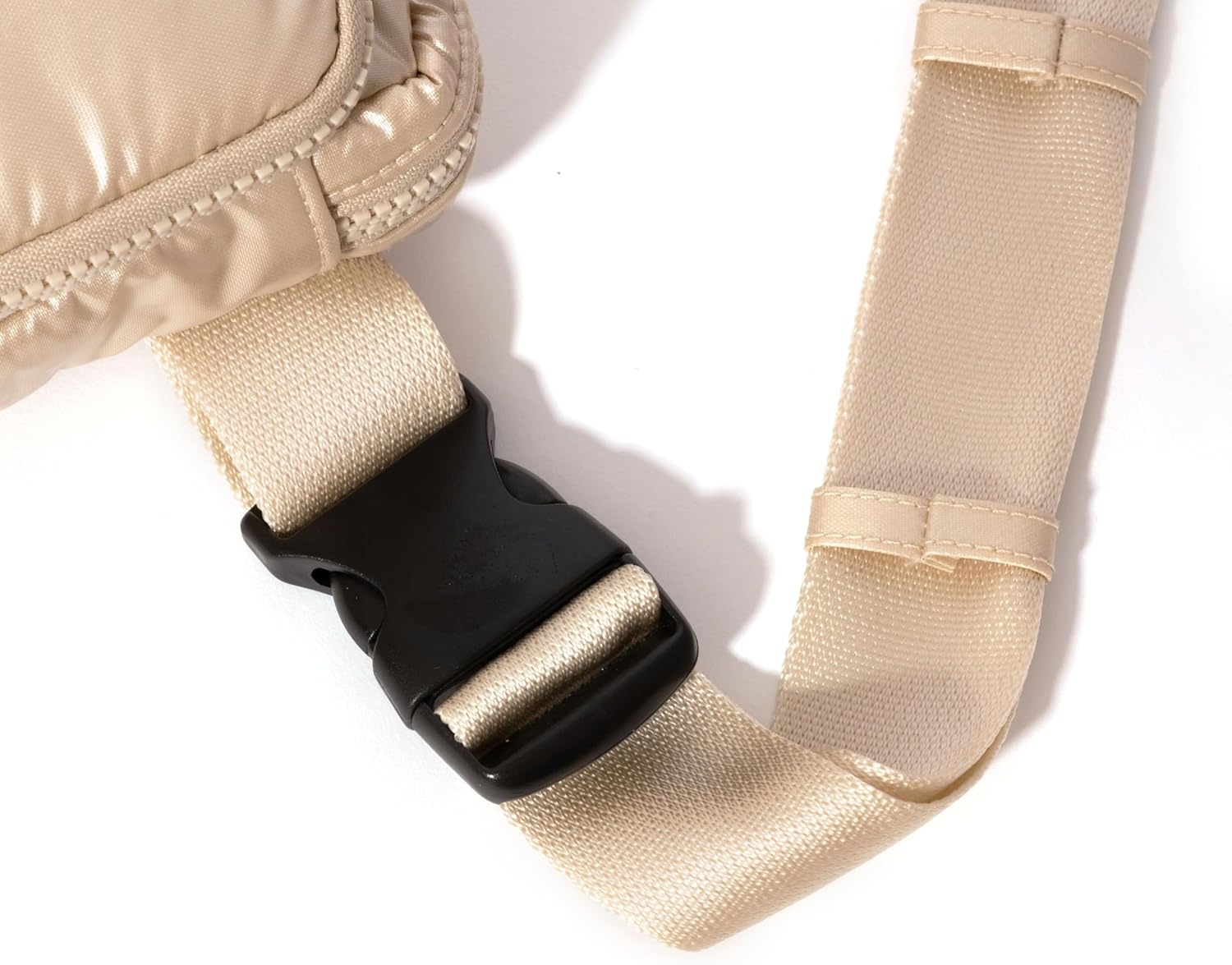 image:imageBaggallini Modern Belt Bag 5x8 Travel Fanny Pack Sling Bag Waistpack wRFID Card Holder Waterresistant Crossbody BagChampagne Puff