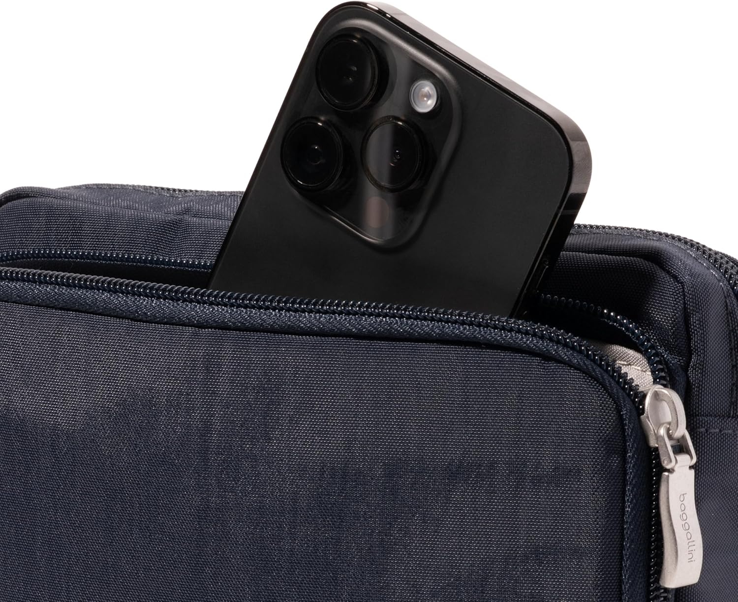 image:imageBaggallini Modern Belt Bag 5x8 Travel Fanny Pack Sling Bag Waistpack wRFID Card Holder Waterresistant Crossbody BagFrench Navy Print