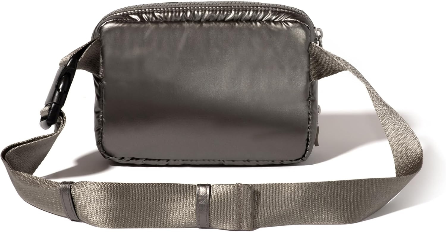 image:imageBaggallini Modern Belt Bag 5x8 Travel Fanny Pack Sling Bag Waistpack wRFID Card Holder Waterresistant Crossbody BagGunmetal Puff