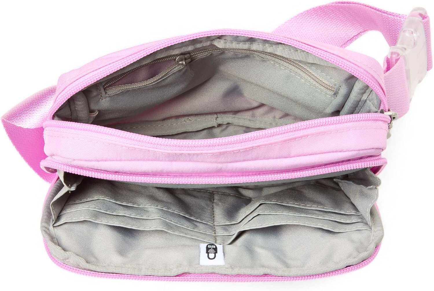 image:imageBaggallini Modern Belt Bag 5x8 Travel Fanny Pack Sling Bag Waistpack wRFID Card Holder Waterresistant Crossbody BagHibiscus Pink